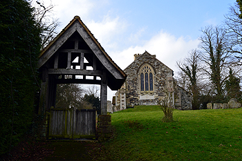The lych gate and the church from the east February 2013